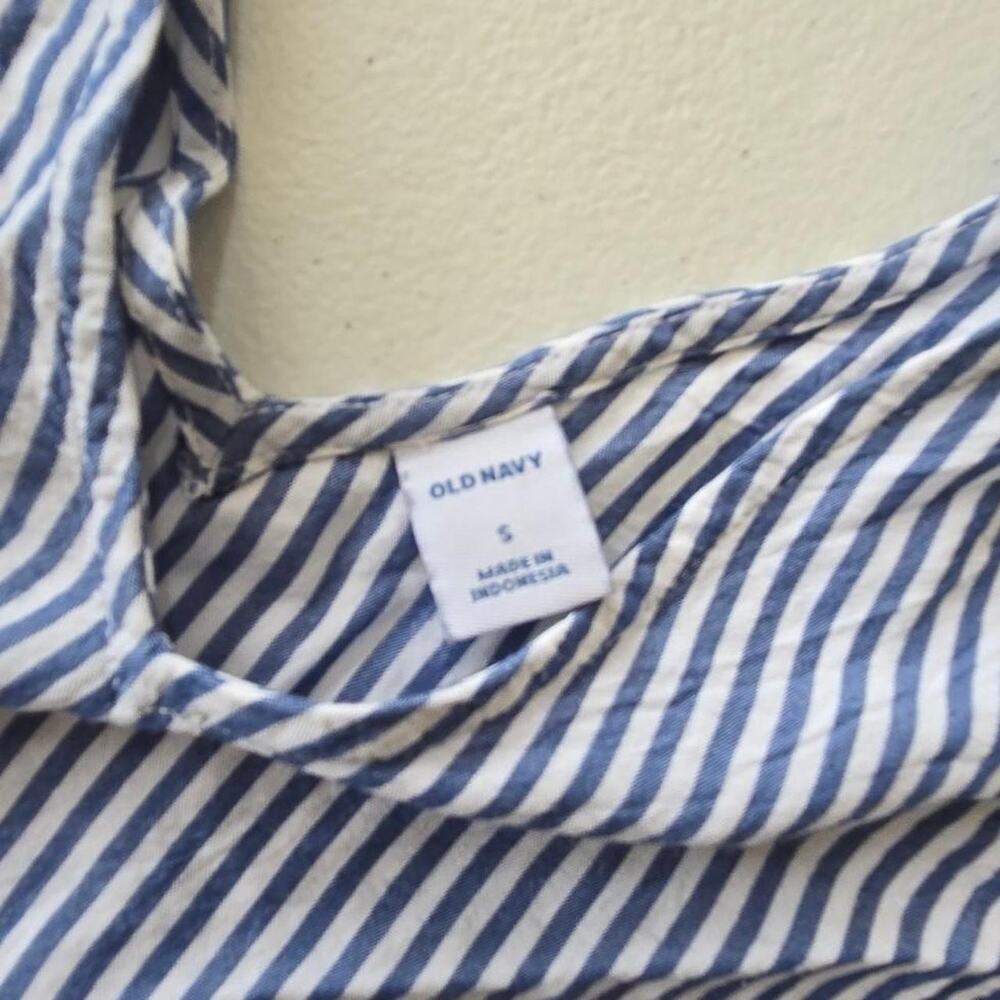 blue & white striped tank top with V-neckline small S - Picture 7 of 7